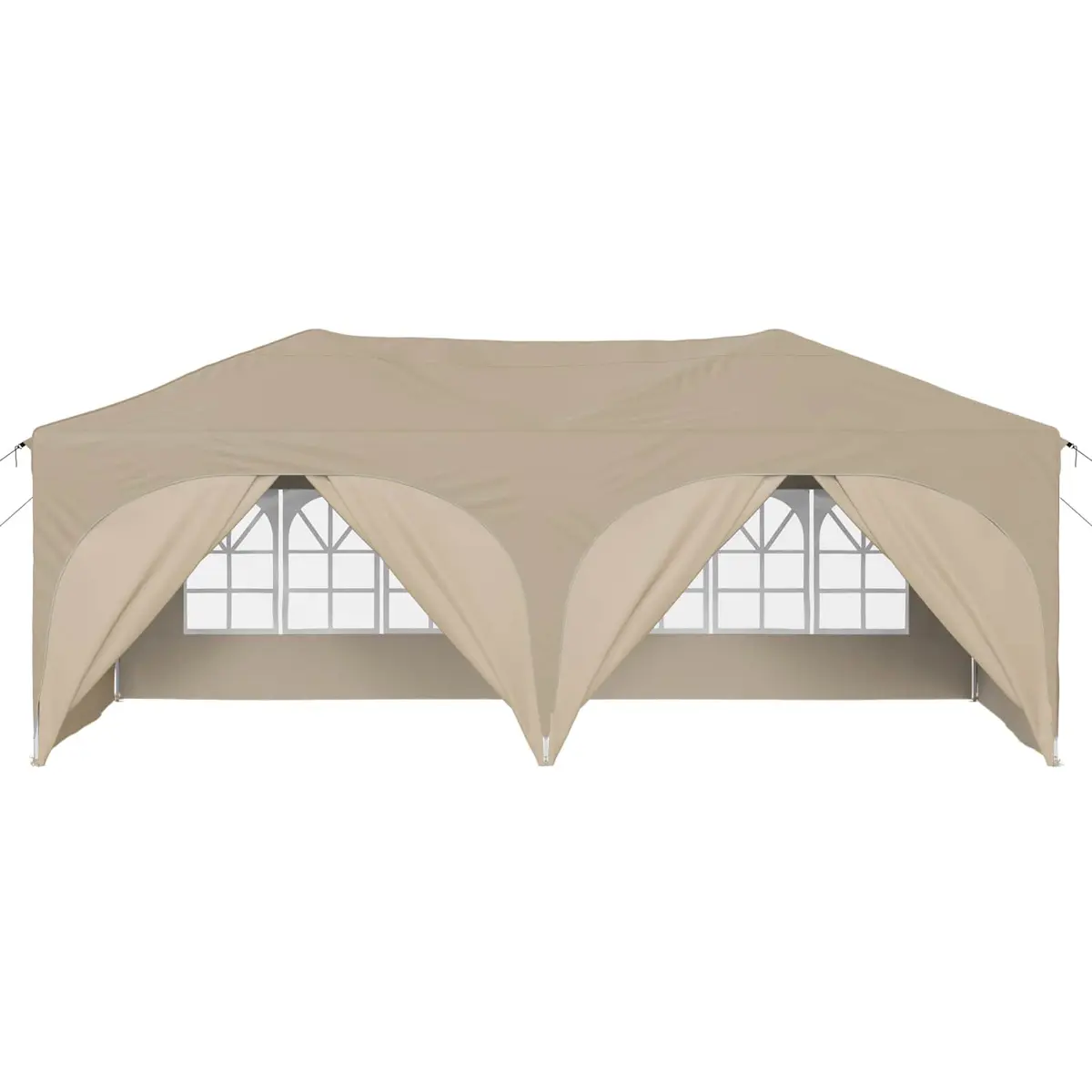 Pop-up Party Tent 575 x 288 x 245 cm Cream Oxford Fabric Outdoor Canopy Gazebo