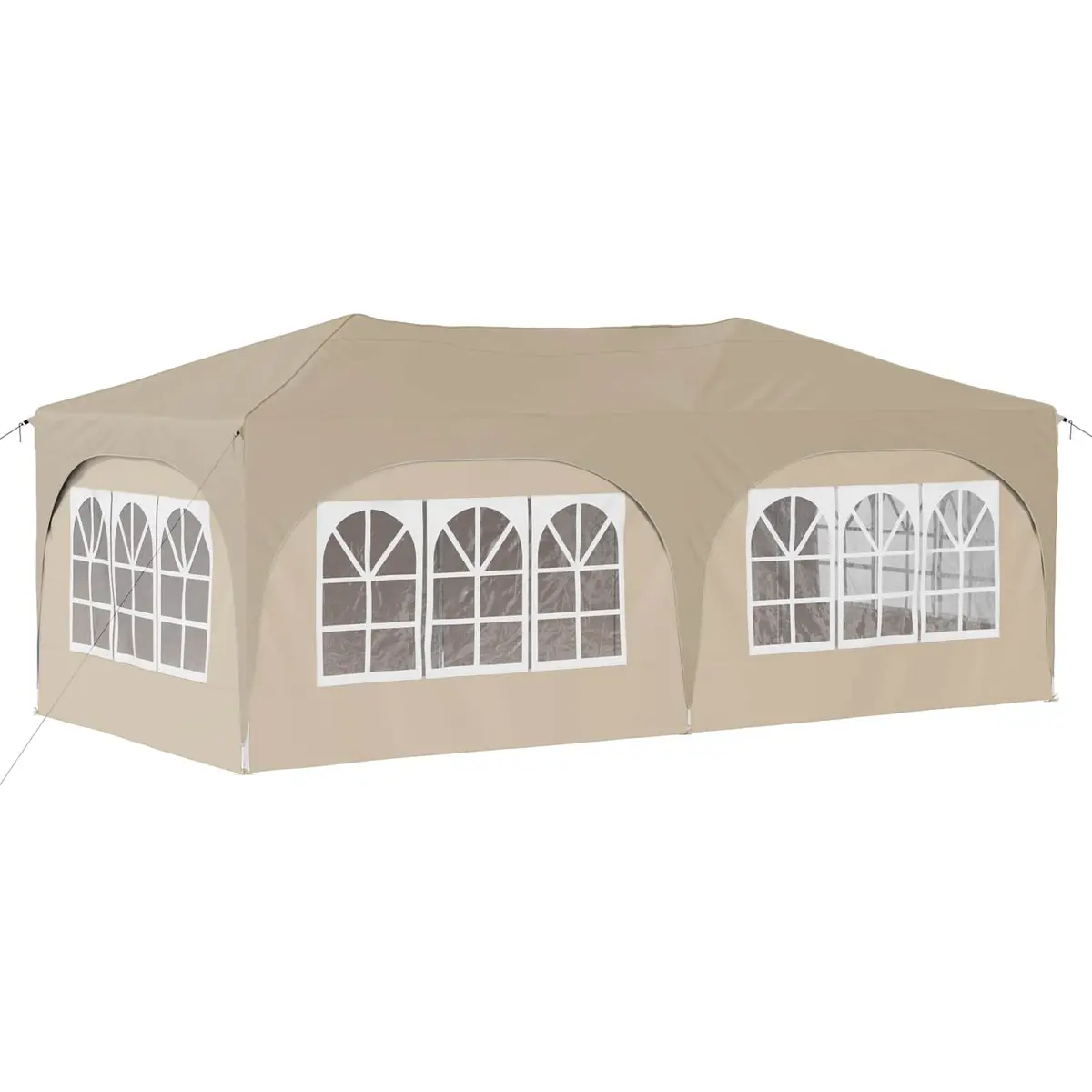 Pop-up Party Tent 575 x 288 x 245 cm Cream Oxford Fabric Outdoor Canopy Gazebo