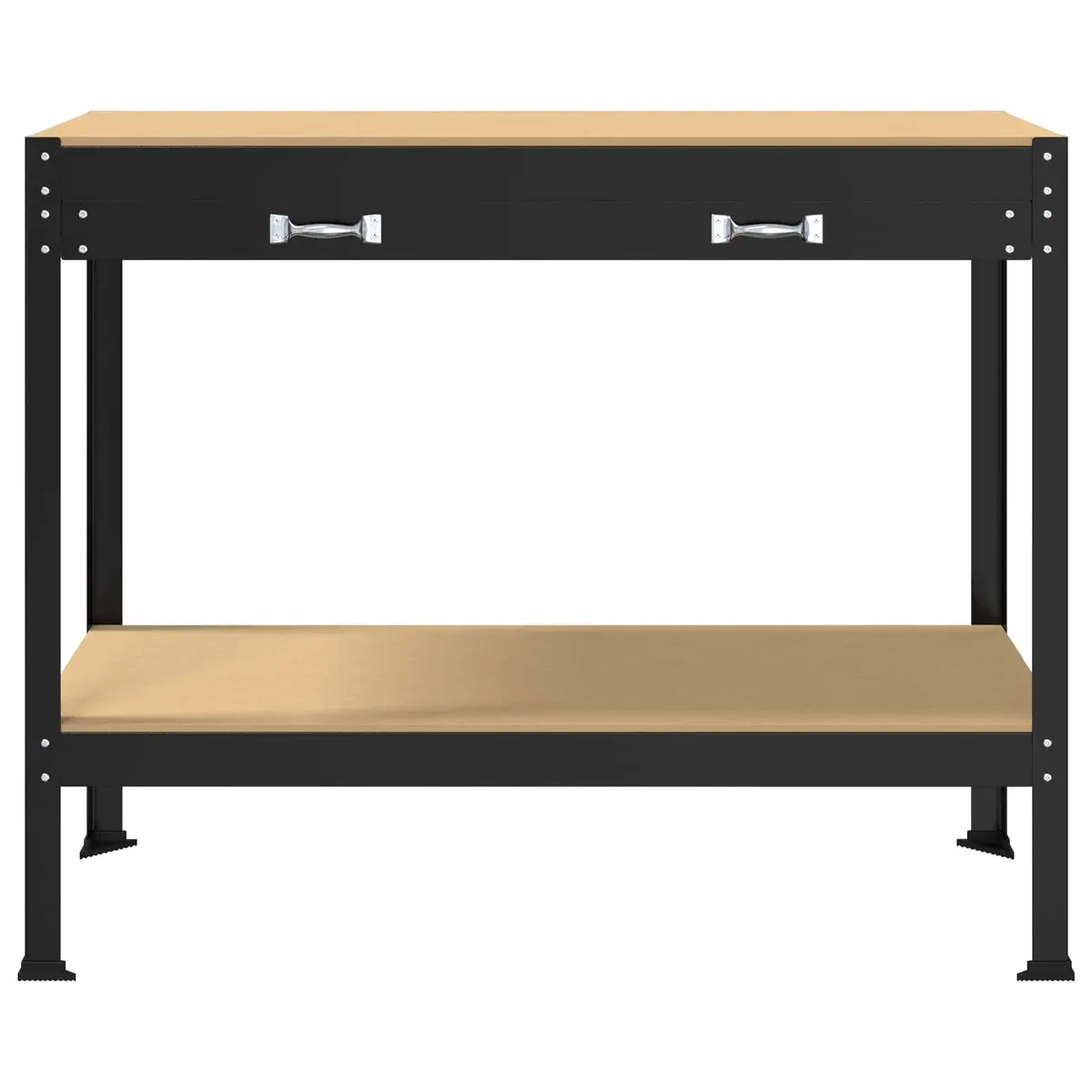 Workbench Black Engineered Wood Metal Frame 114 x 54 x 91 cm