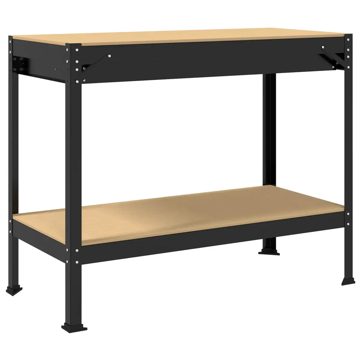 Workbench Black Engineered Wood Metal Frame 114 x 54 x 91 cm