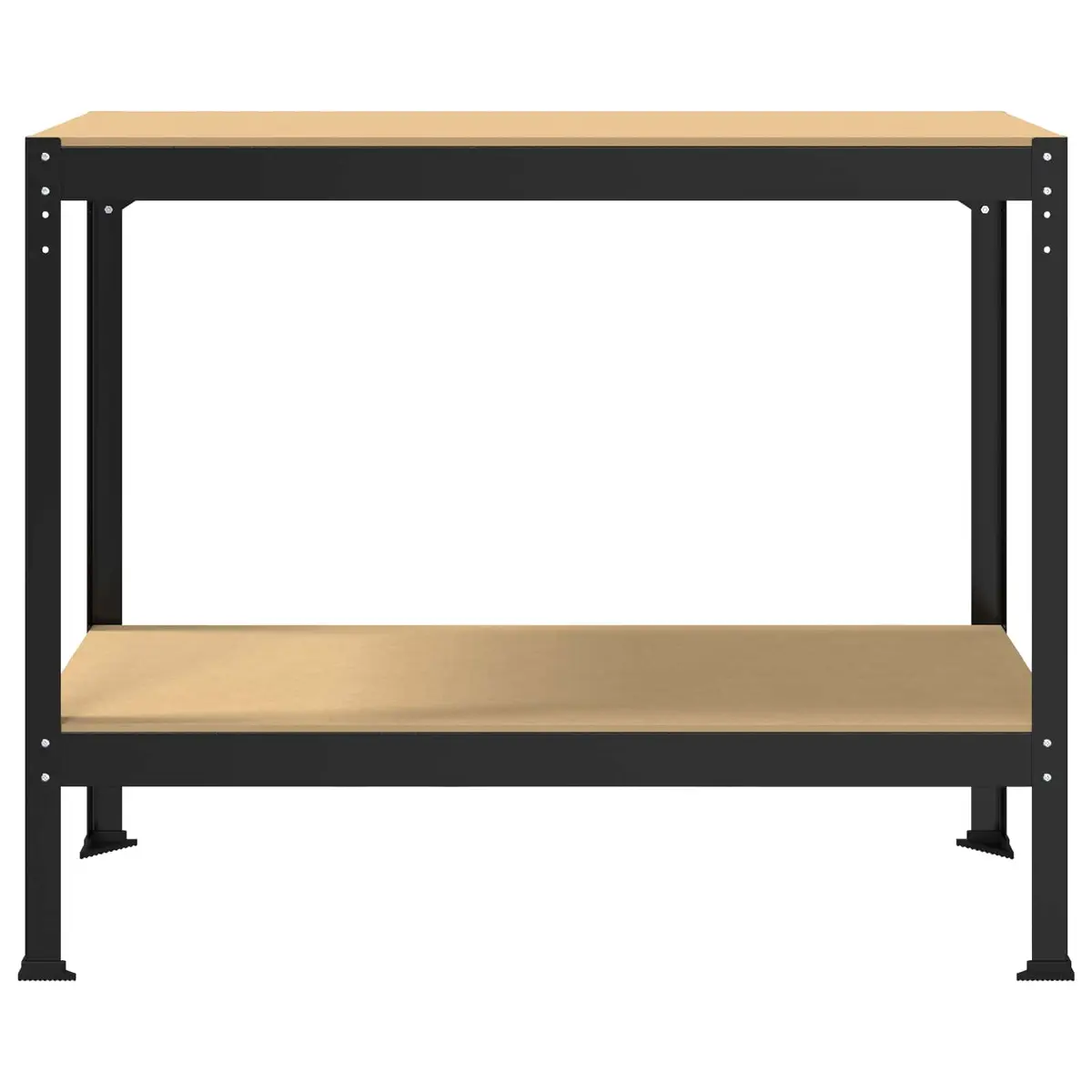 Workbench Black Engineered Wood Metal Frame 115 x 55 x 91 cm with Pegboard Drawer