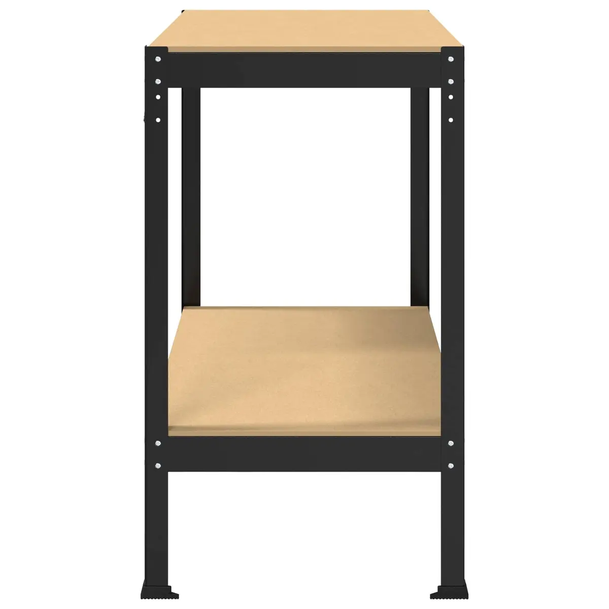 Workbench Black Engineered Wood Metal Frame 115 x 55 x 91 cm with Pegboard Drawer