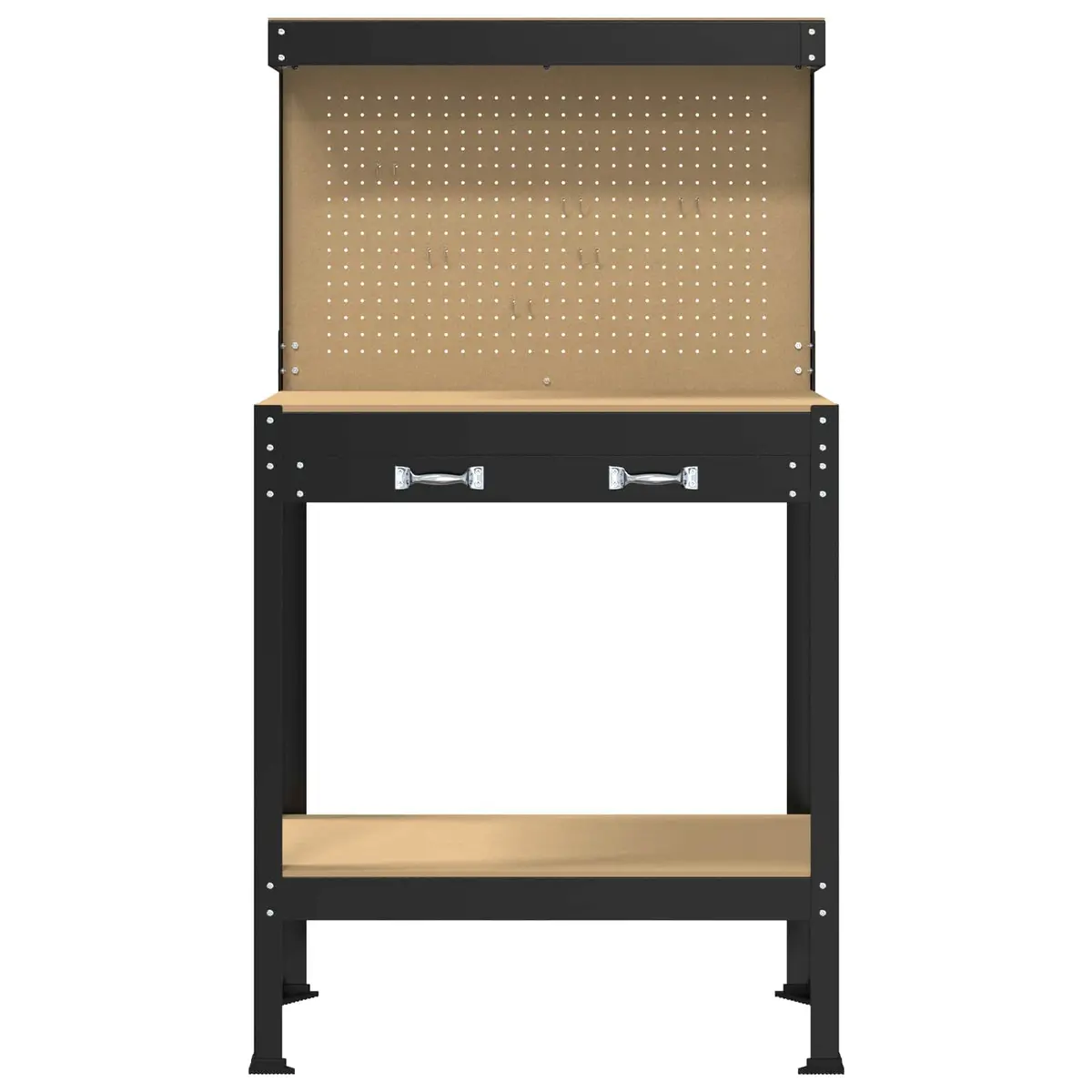 Black Workbench 81 x 41 x 145 cm for DIY Projects