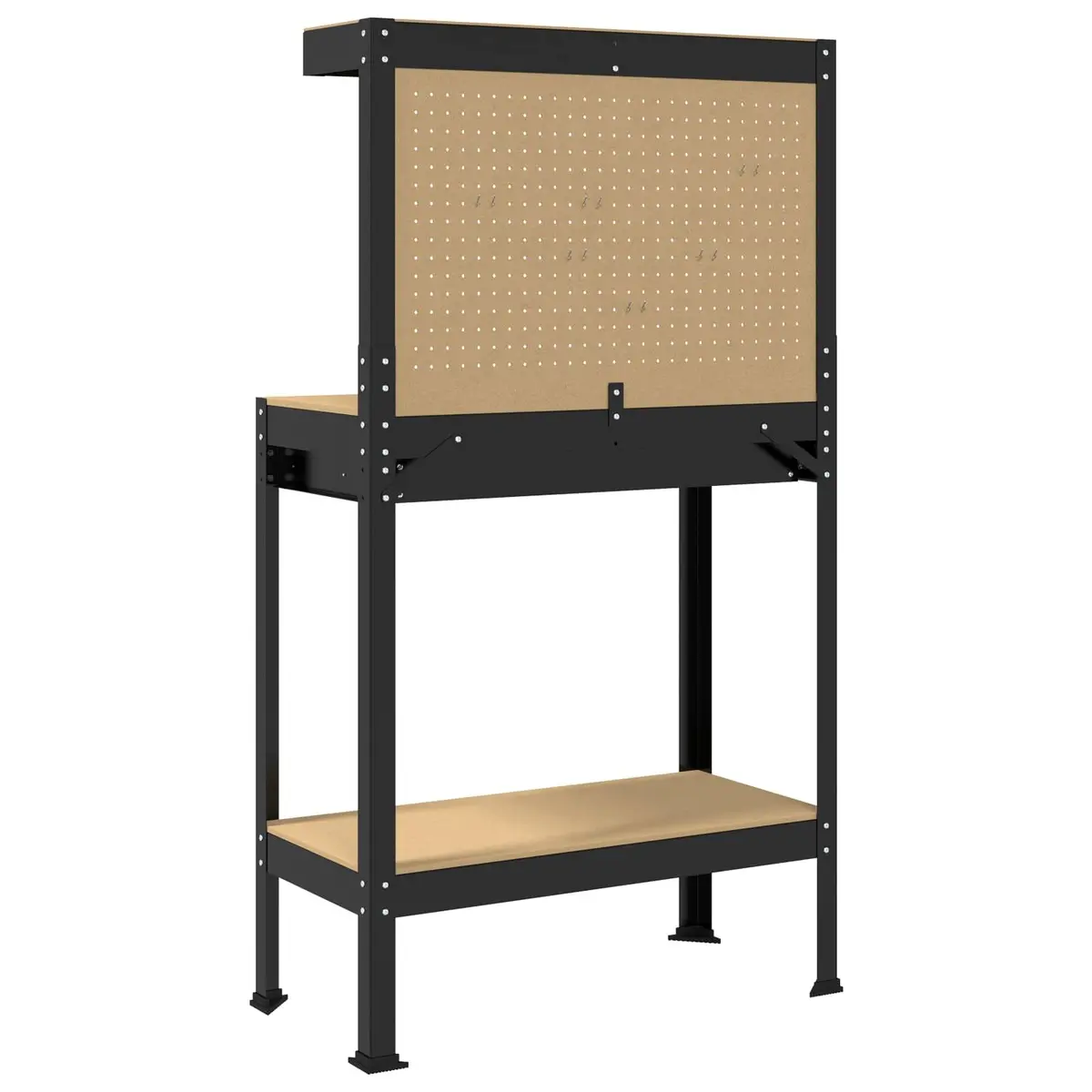 Black Workbench 81 x 41 x 145 cm for DIY Projects