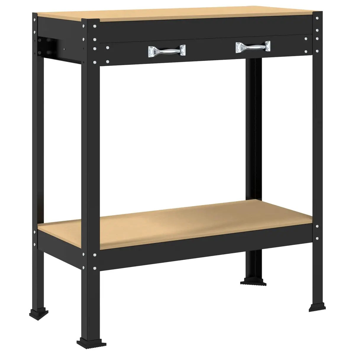 Workbench Black Engineered Wood Metal Frame 80 x 40 x 91 cm