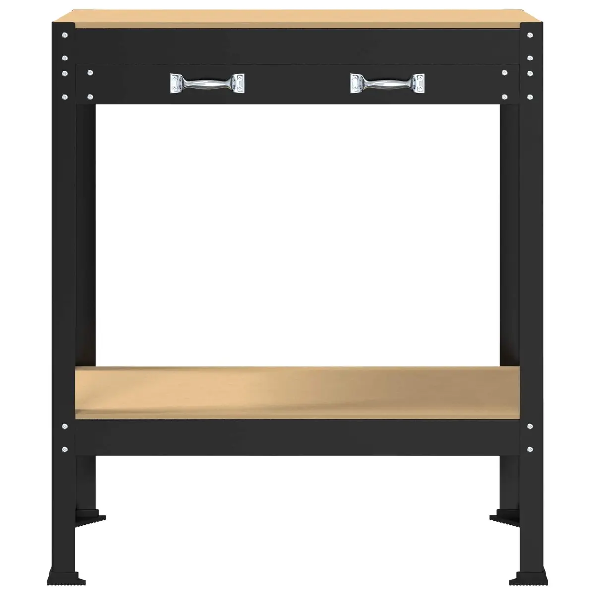 Workbench Black Engineered Wood Metal Frame 80 x 40 x 91 cm