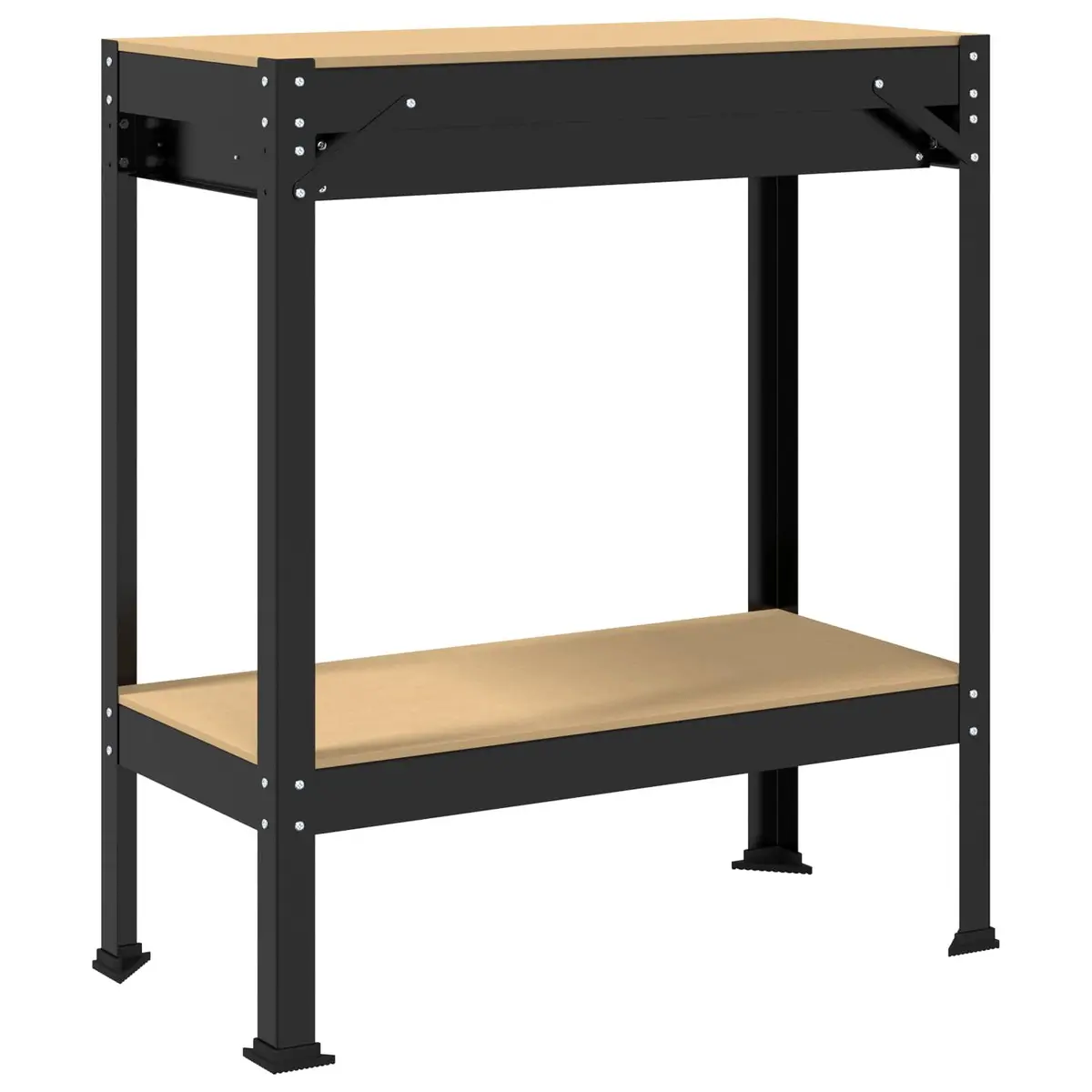 Workbench Black Engineered Wood Metal Frame 80 x 40 x 91 cm