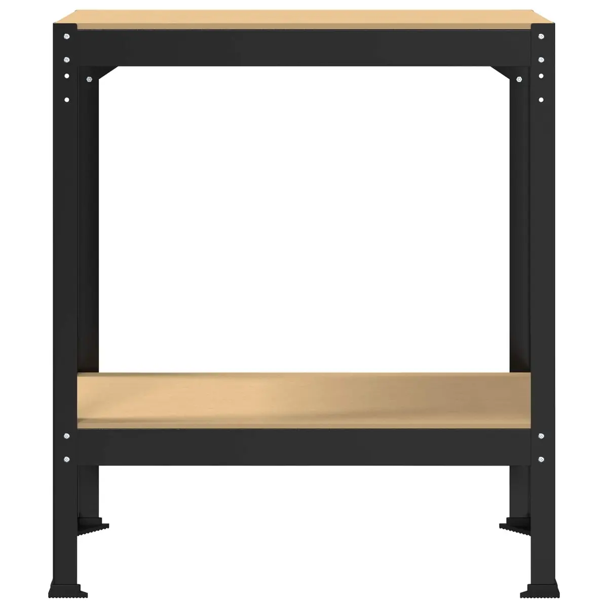 Workbench Black 81 x 41 x 91 cm Engineered Wood Metal Pegboard Drawer Storage