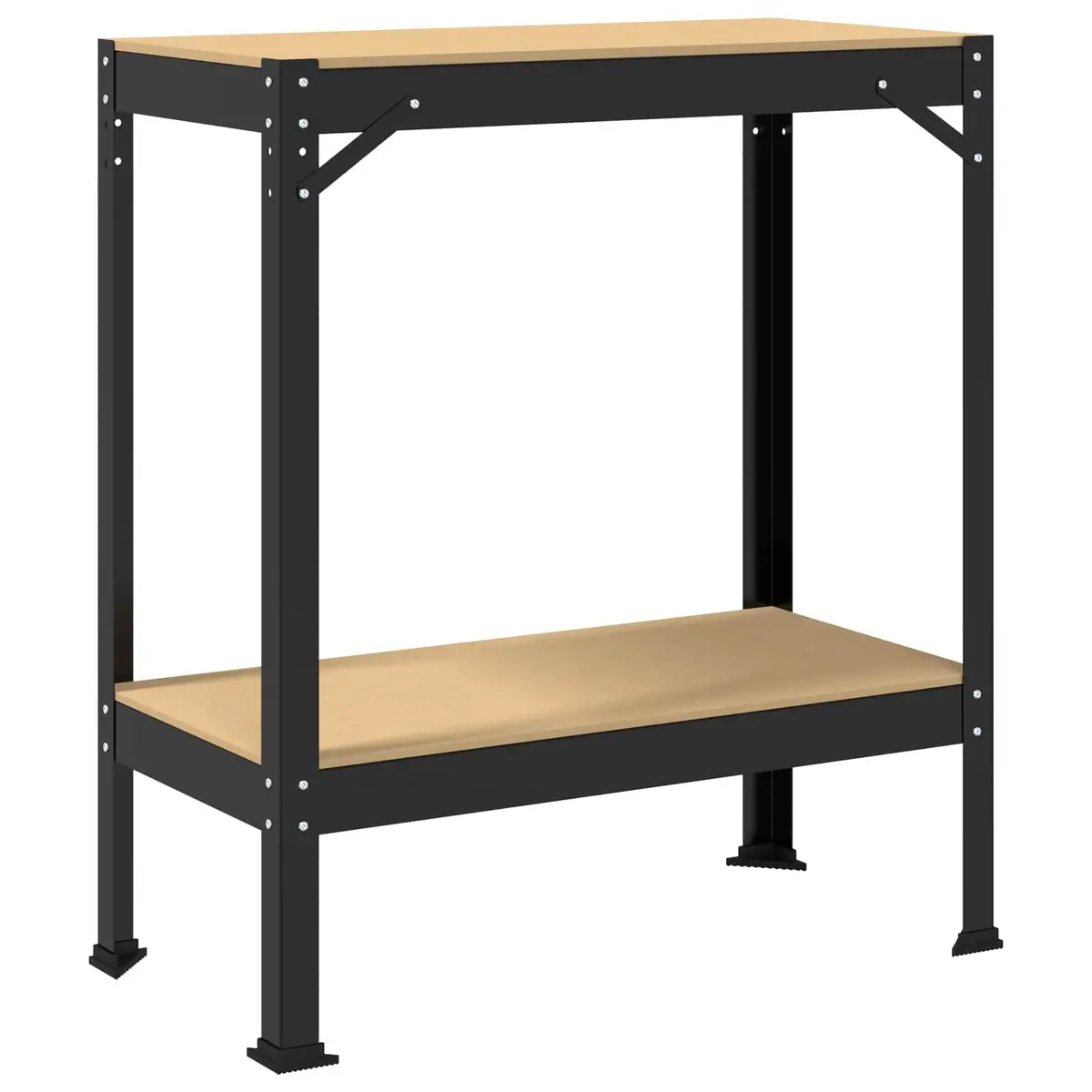 Workbench Black 81 x 41 x 91 cm Engineered Wood Metal Pegboard Drawer Storage