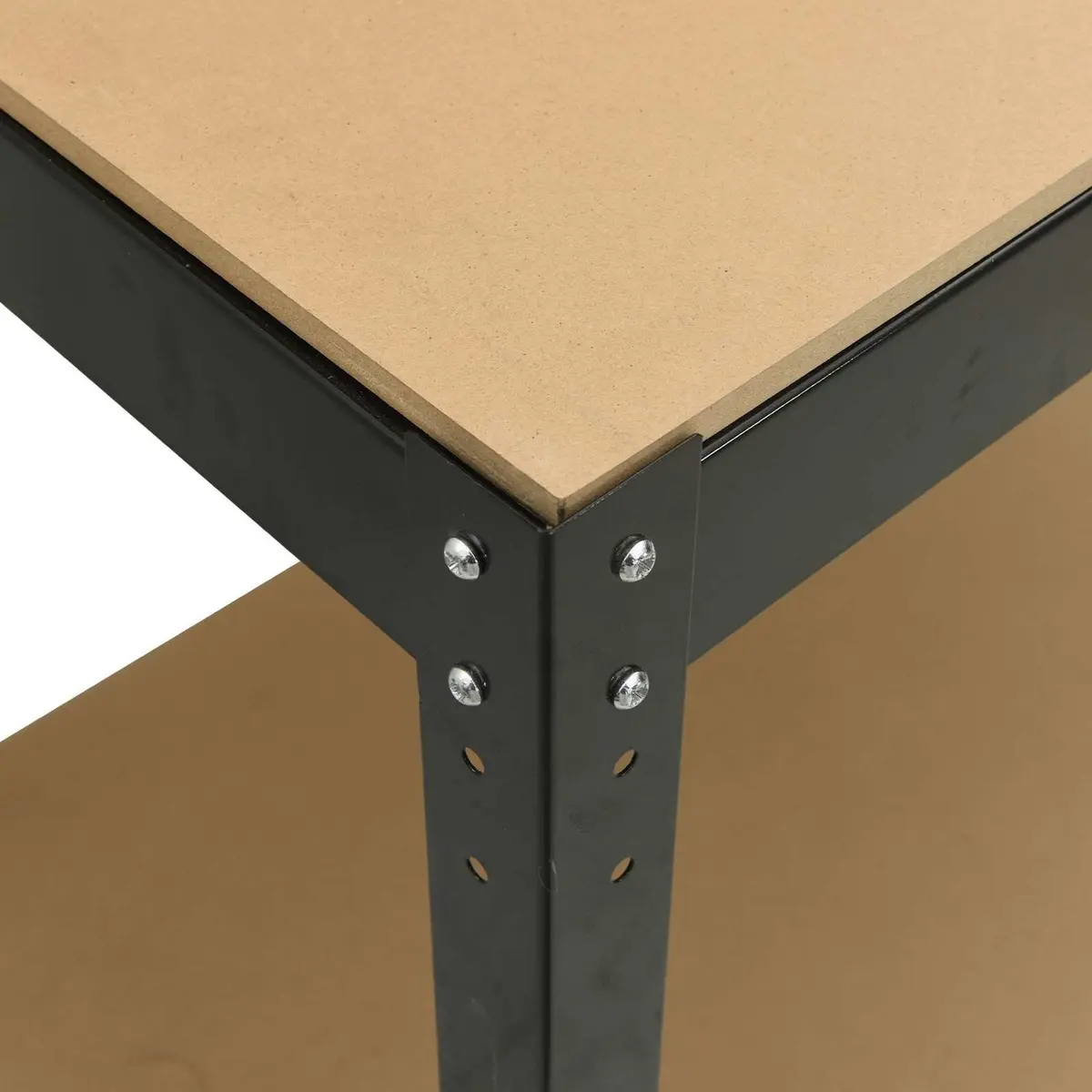 Workbench Black 81 x 41 x 91 cm Engineered Wood Metal Pegboard Drawer Storage