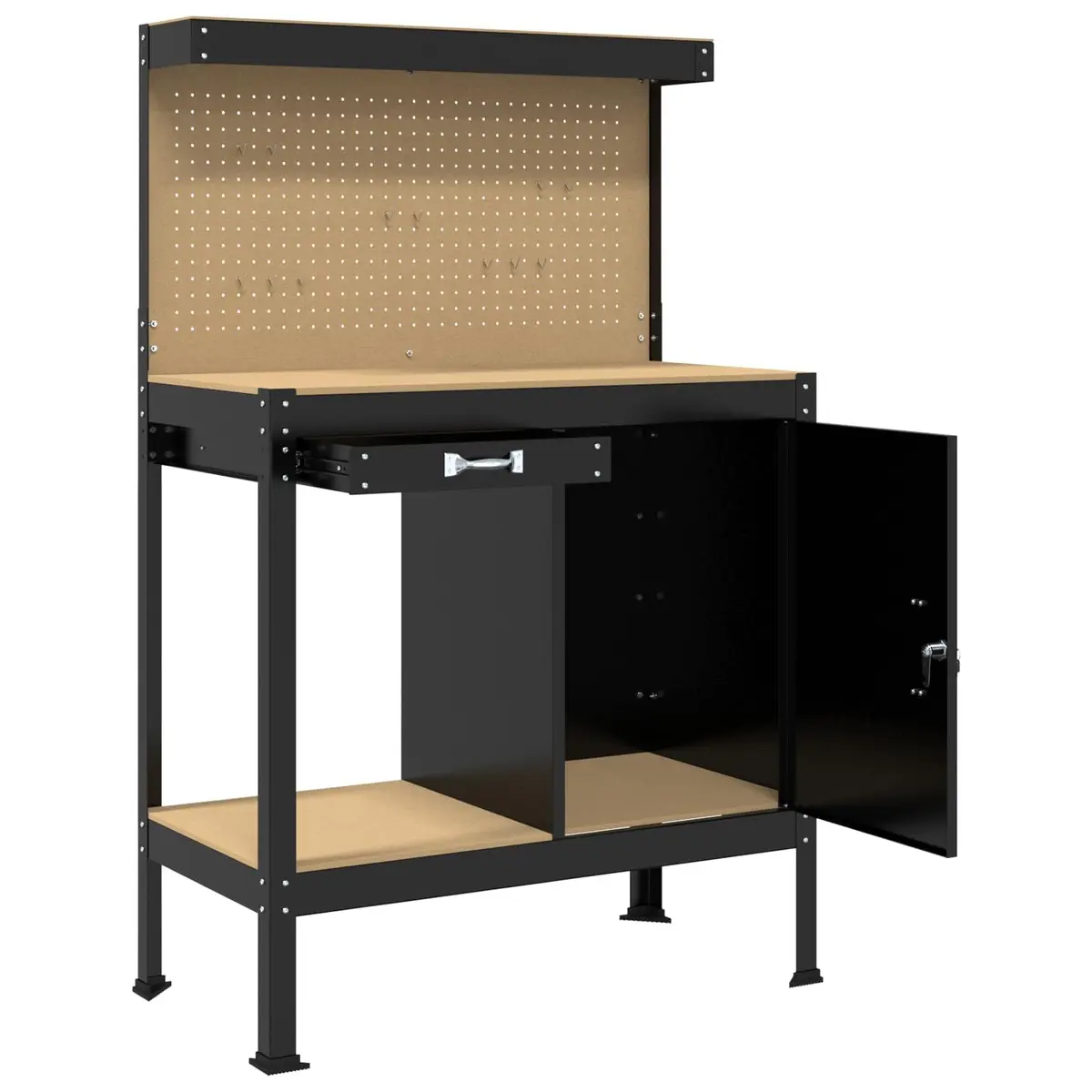 Black Workbench 90 x 49 x 141 cm