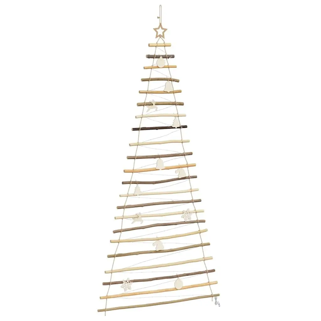 Hanging Christmas Tree Solid Ash Wood 210cm with 130 Warm White LEDs Indoor Outdoor Decoration