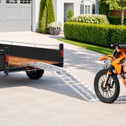 Motorcycle Ramp Folding Aluminium Loading Portable Vehicle Garage Lightweight