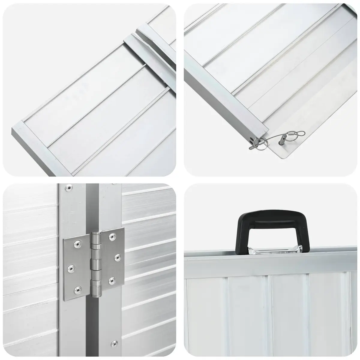 Aluminium Wheelchair Ramp Portable Foldable Access Silver 270kg Capacity
