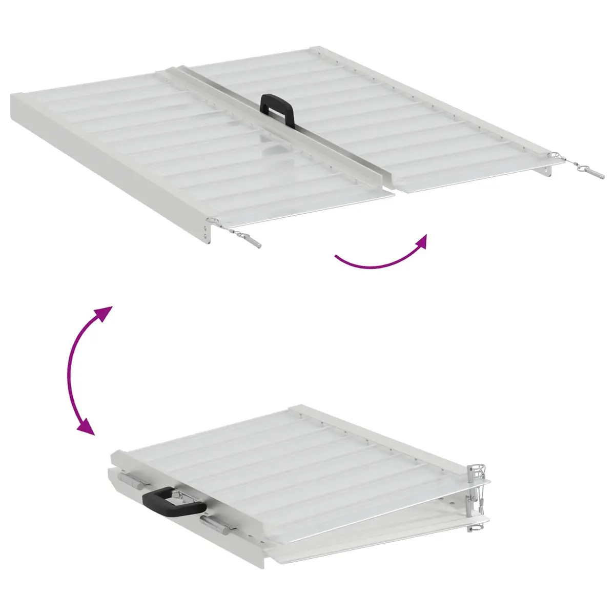Aluminium Wheelchair Ramp Portable Foldable Access Silver 270kg Capacity