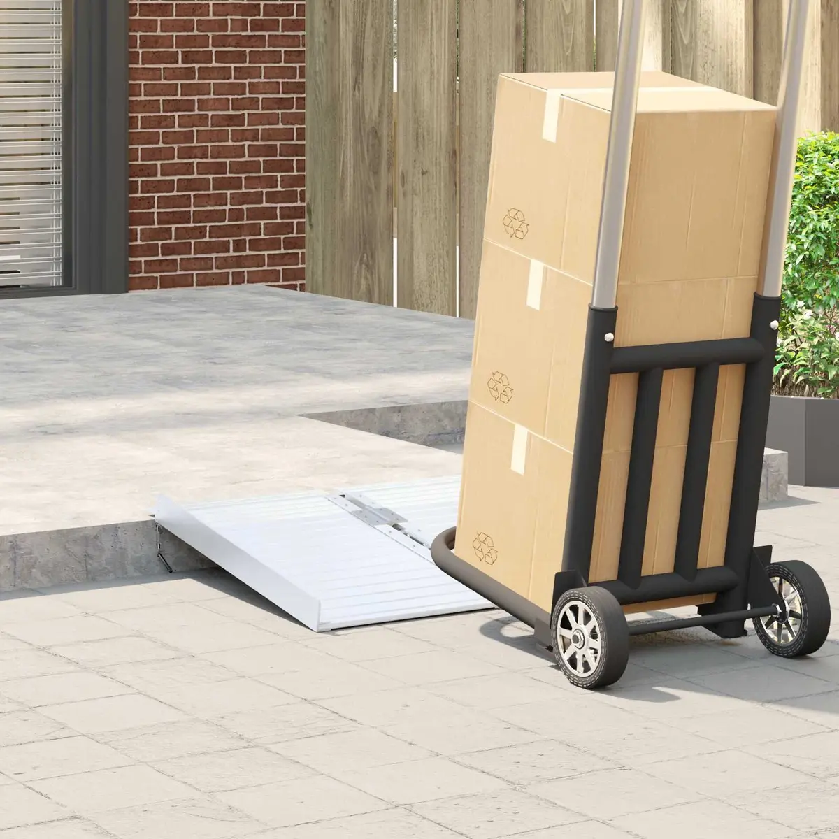 Aluminium Wheelchair Ramp Portable Foldable Access Silver 270kg Capacity