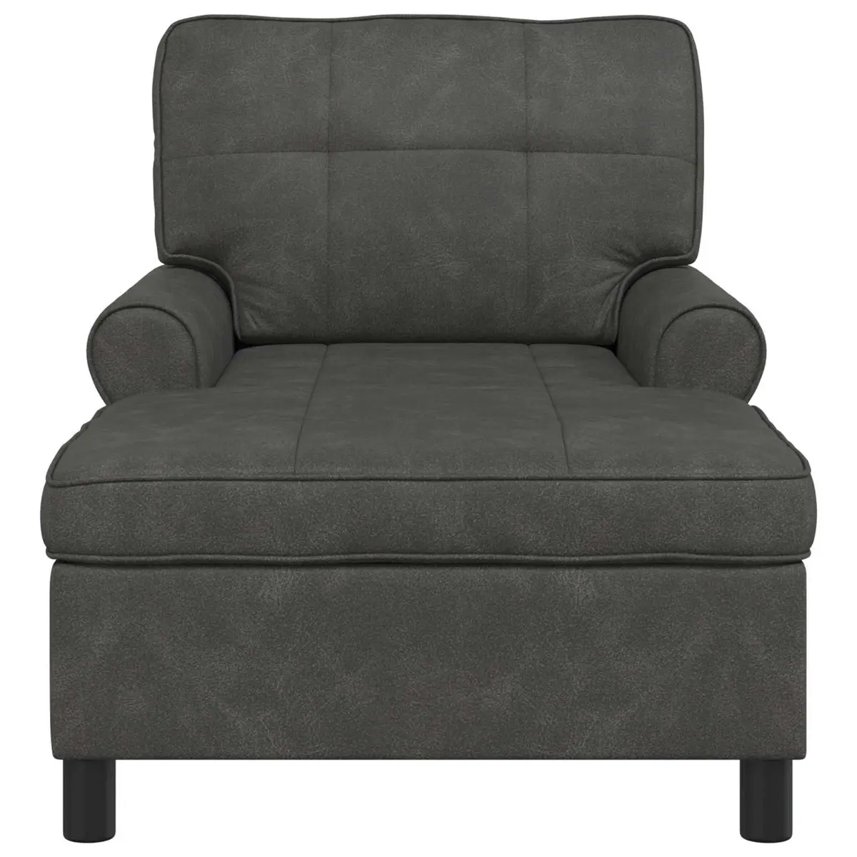 Chaise Lounge Chair with Cushion Black Modern Relaxing Furniture Seat