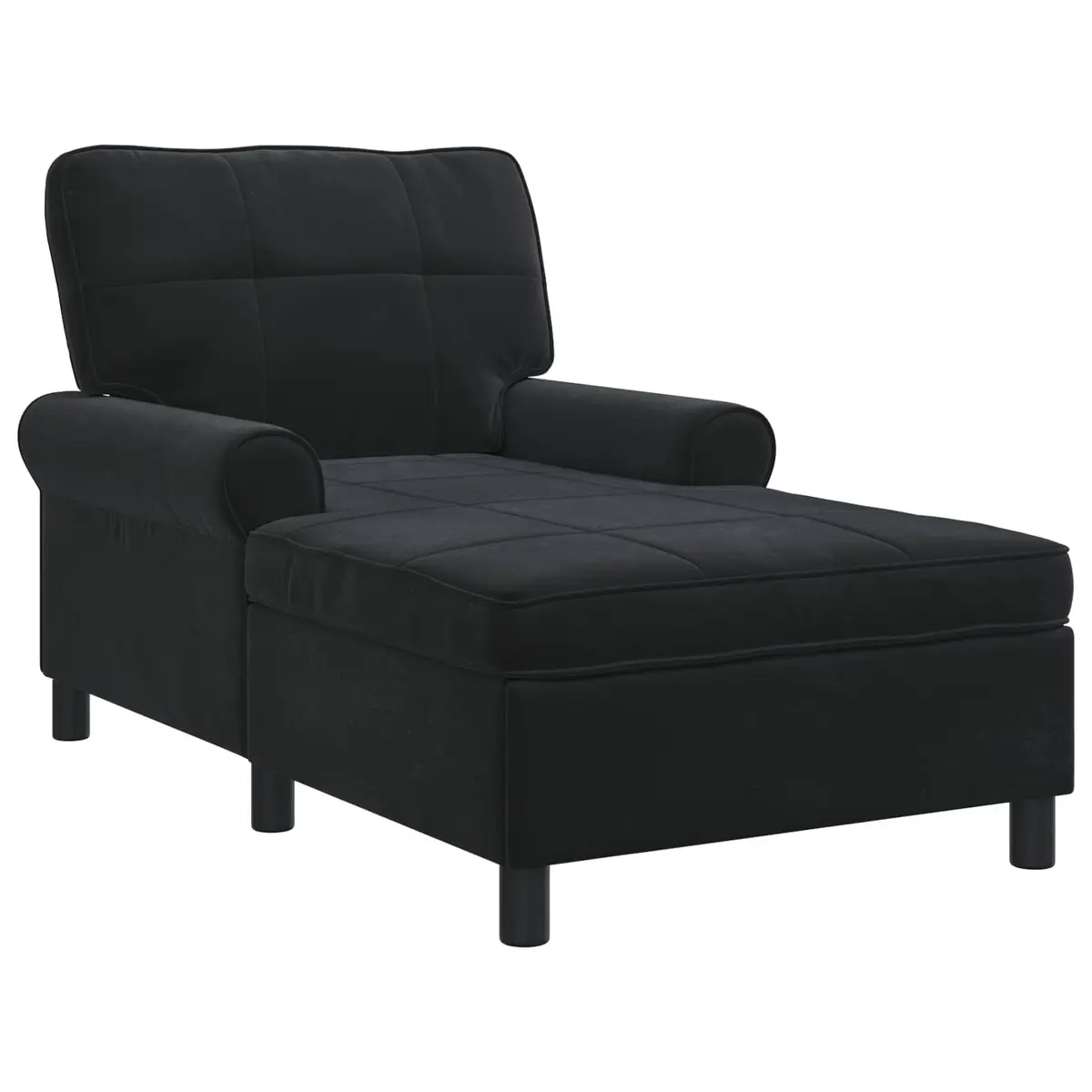 Black Velvet Chaise Lounge Chair