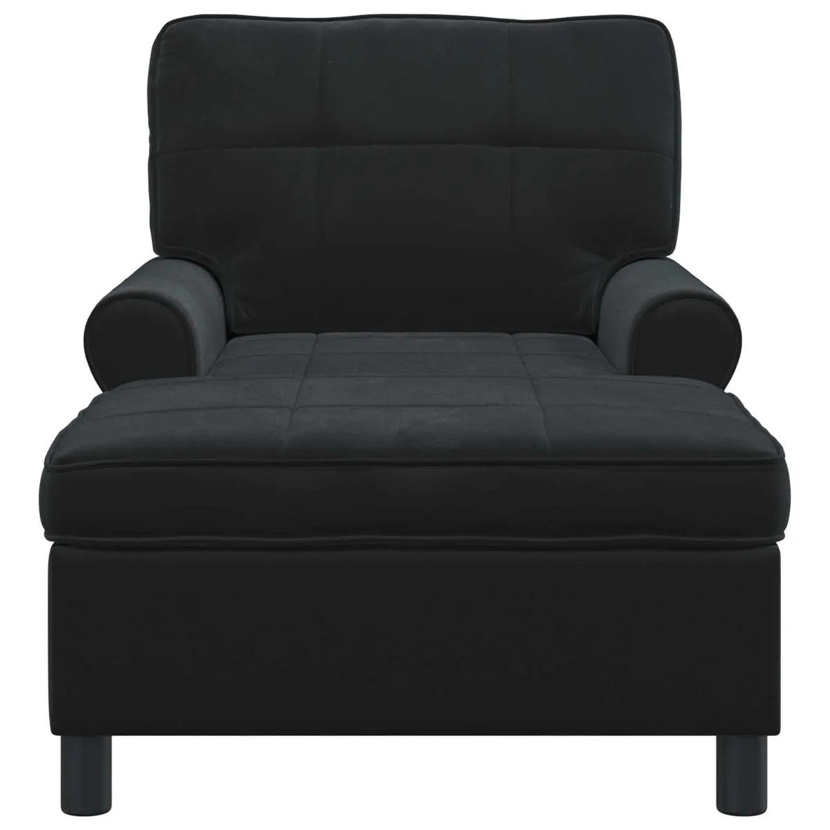 Black Velvet Chaise Lounge Chair