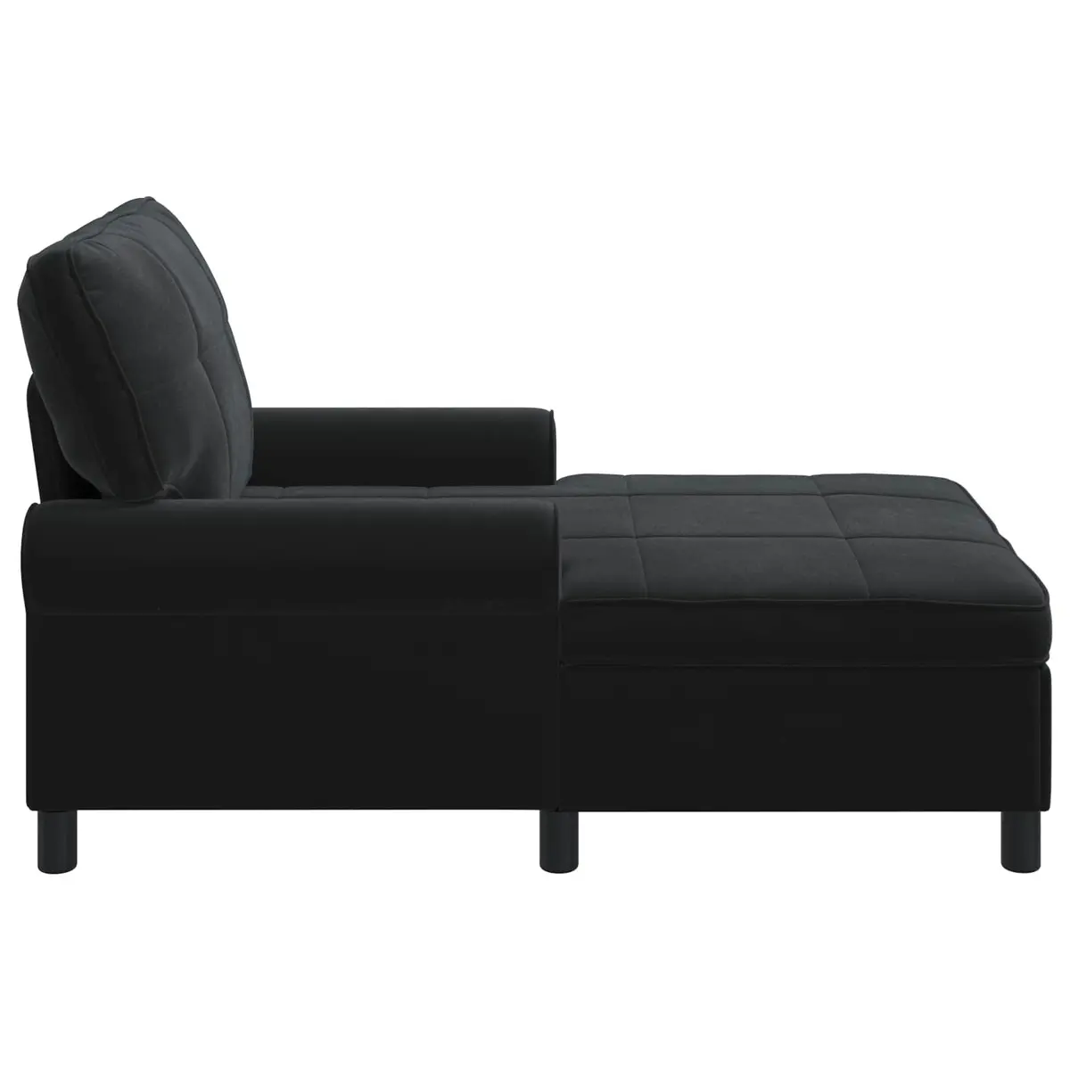 Black Velvet Chaise Lounge Chair