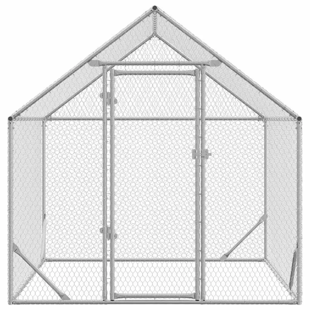 Chicken Cage Galvanised Steel Weatherproof 200 x 170 x 177 cm