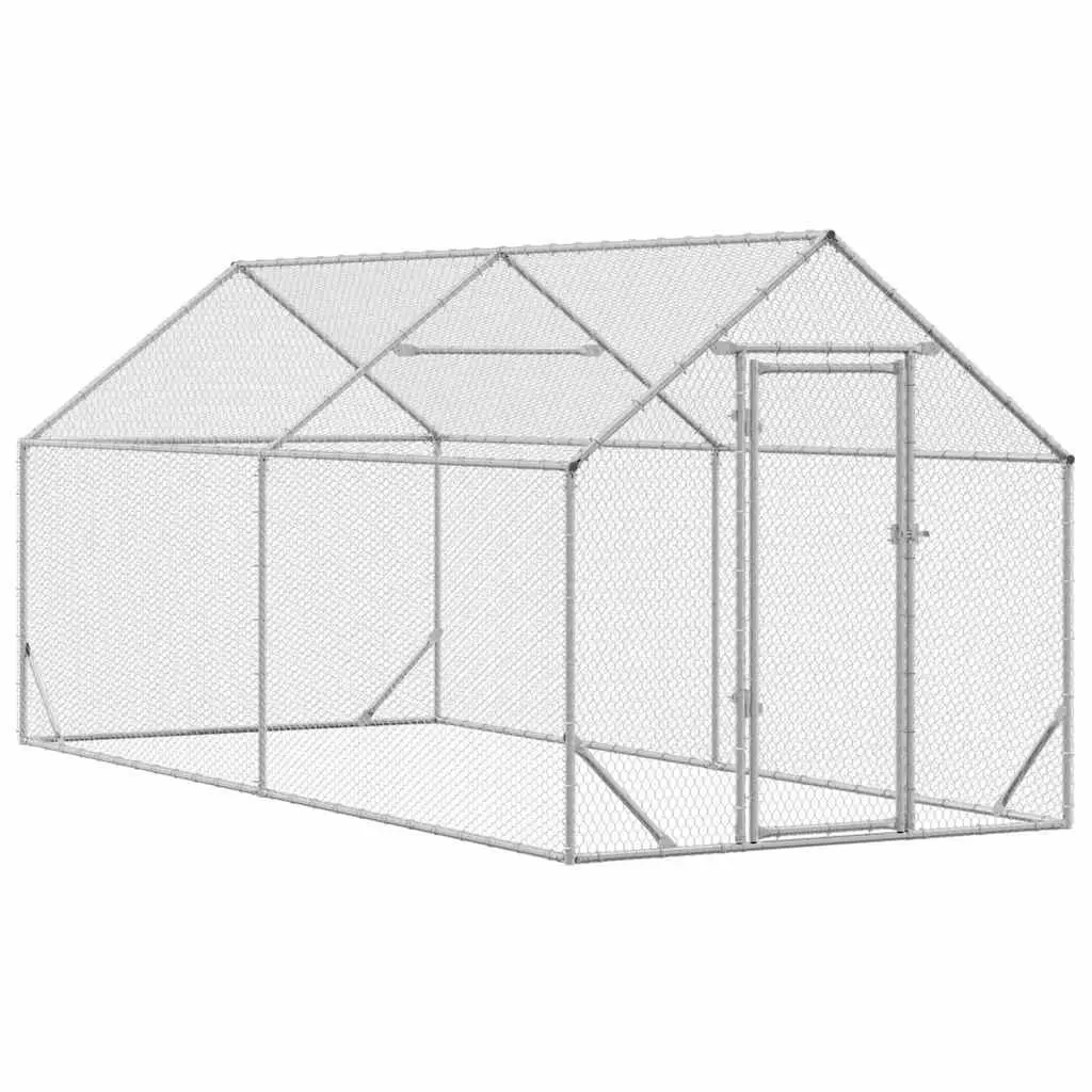 Chicken Cage Galvanised Steel 400x170x177cm Backyard Poultry Habitat