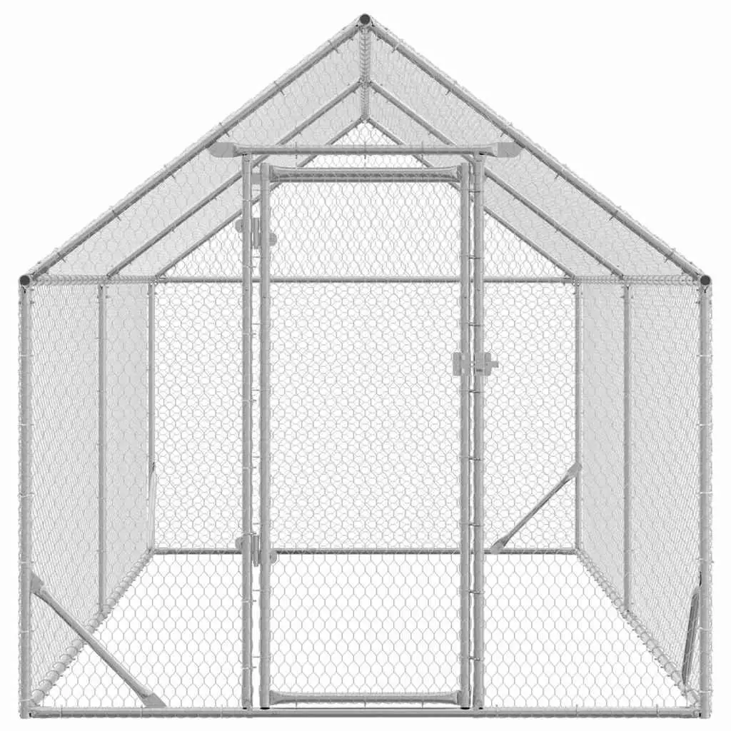 Chicken Cage Galvanised Steel 400x170x177cm Backyard Poultry Habitat