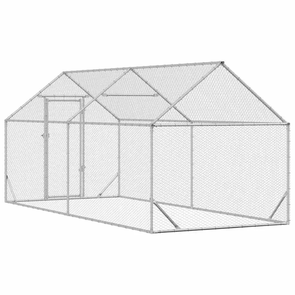 Chicken Cage Galvanised Steel 400x170x177cm Backyard Poultry Habitat