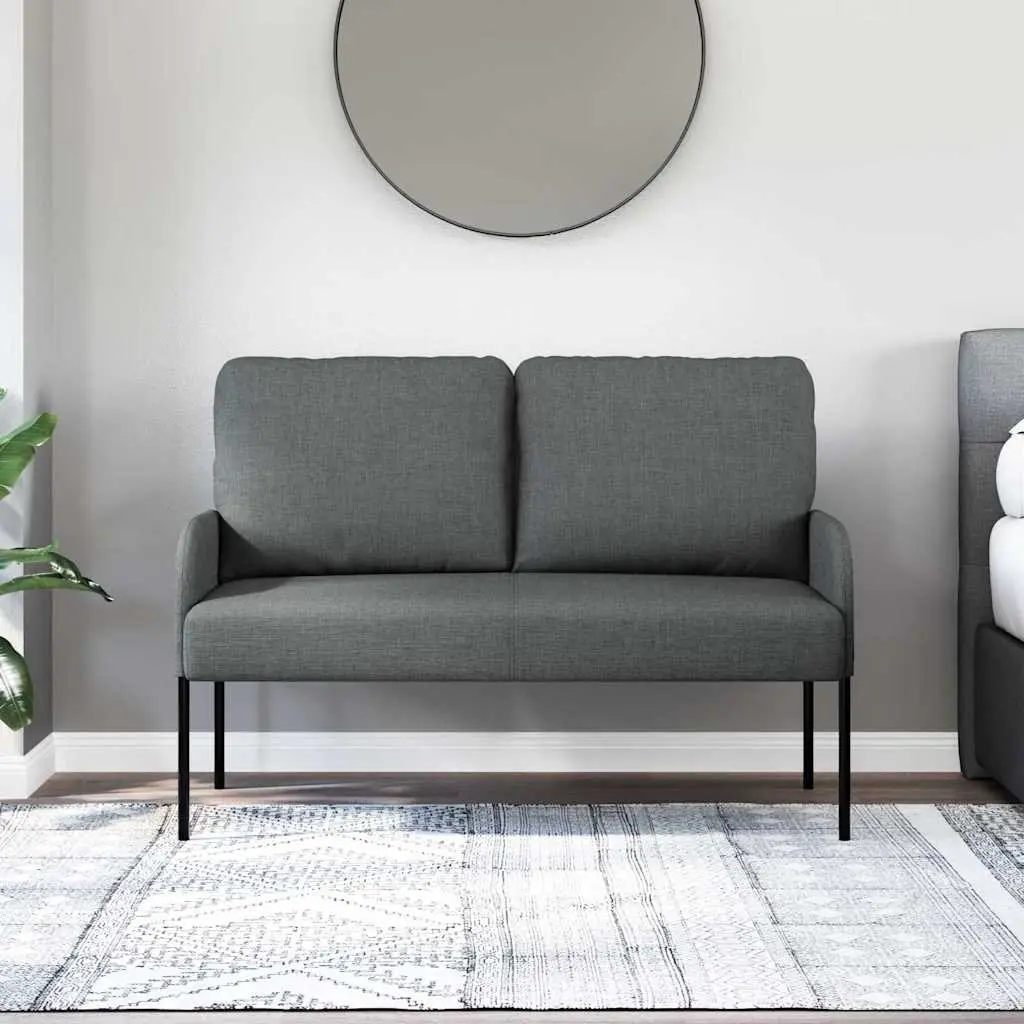 Modern Grey Sofa 110cm Dark Living Room Furniture Plywood Metal Frame Track