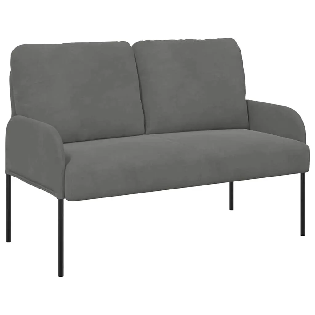 Sofa Grey Modern Lounge Seat 110cm Polyester Upholstery Bullnose Cushions