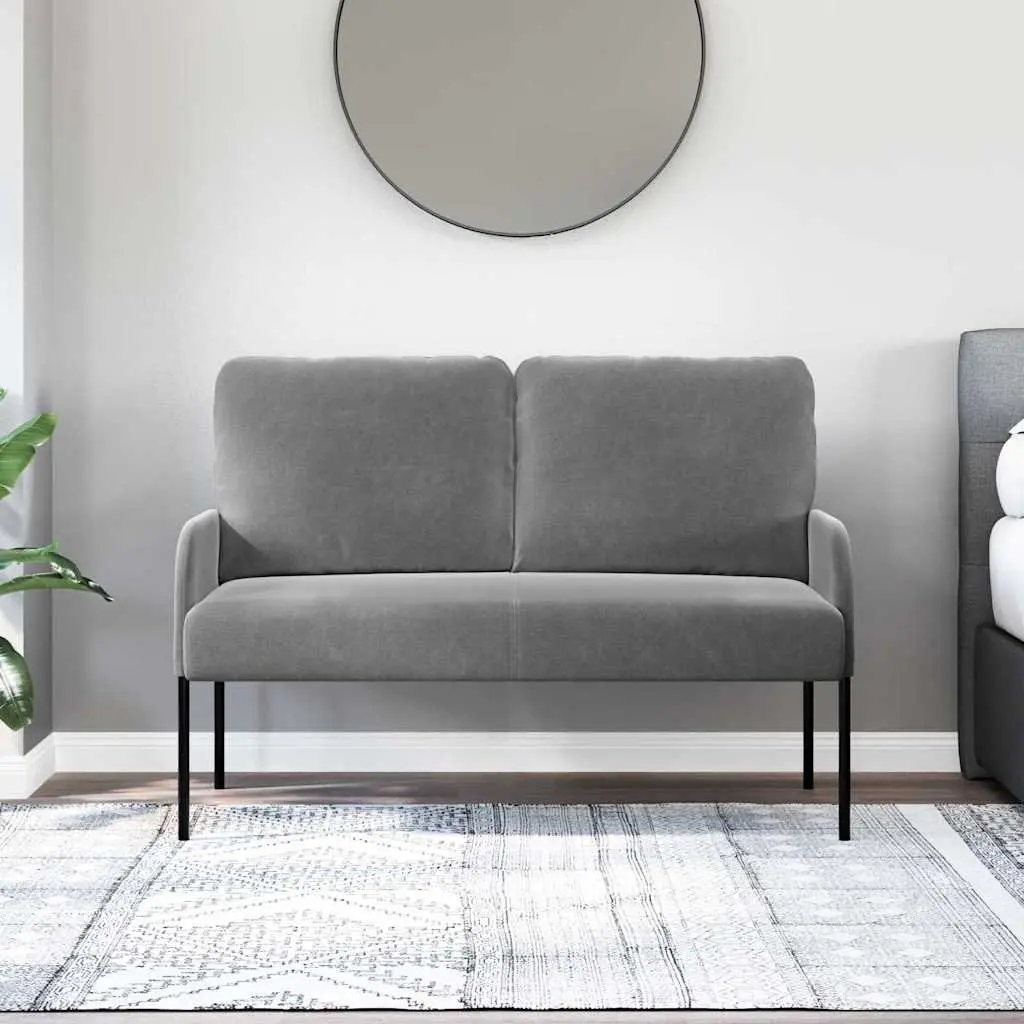 Sofa Grey Modern Lounge Seat 110cm Polyester Upholstery Bullnose Cushions