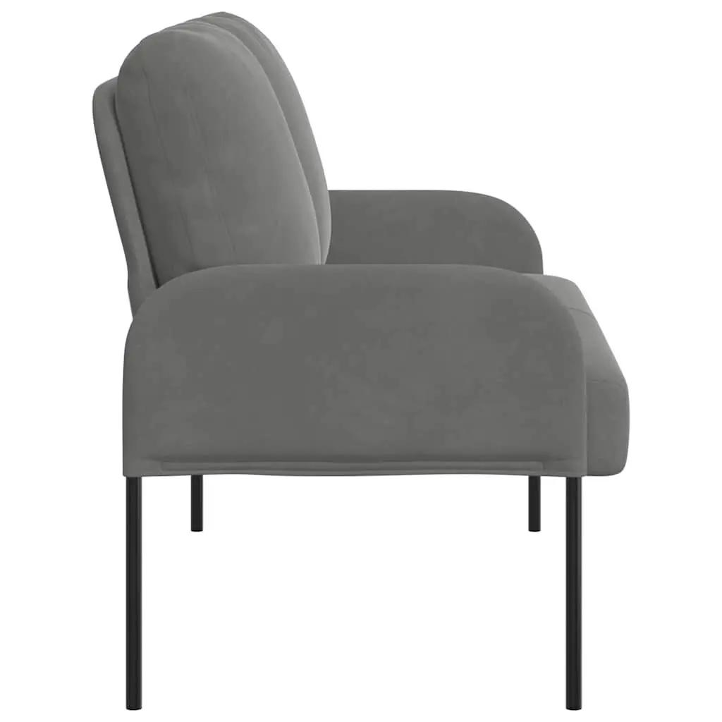 Sofa Grey Modern Lounge Seat 110cm Polyester Upholstery Bullnose Cushions