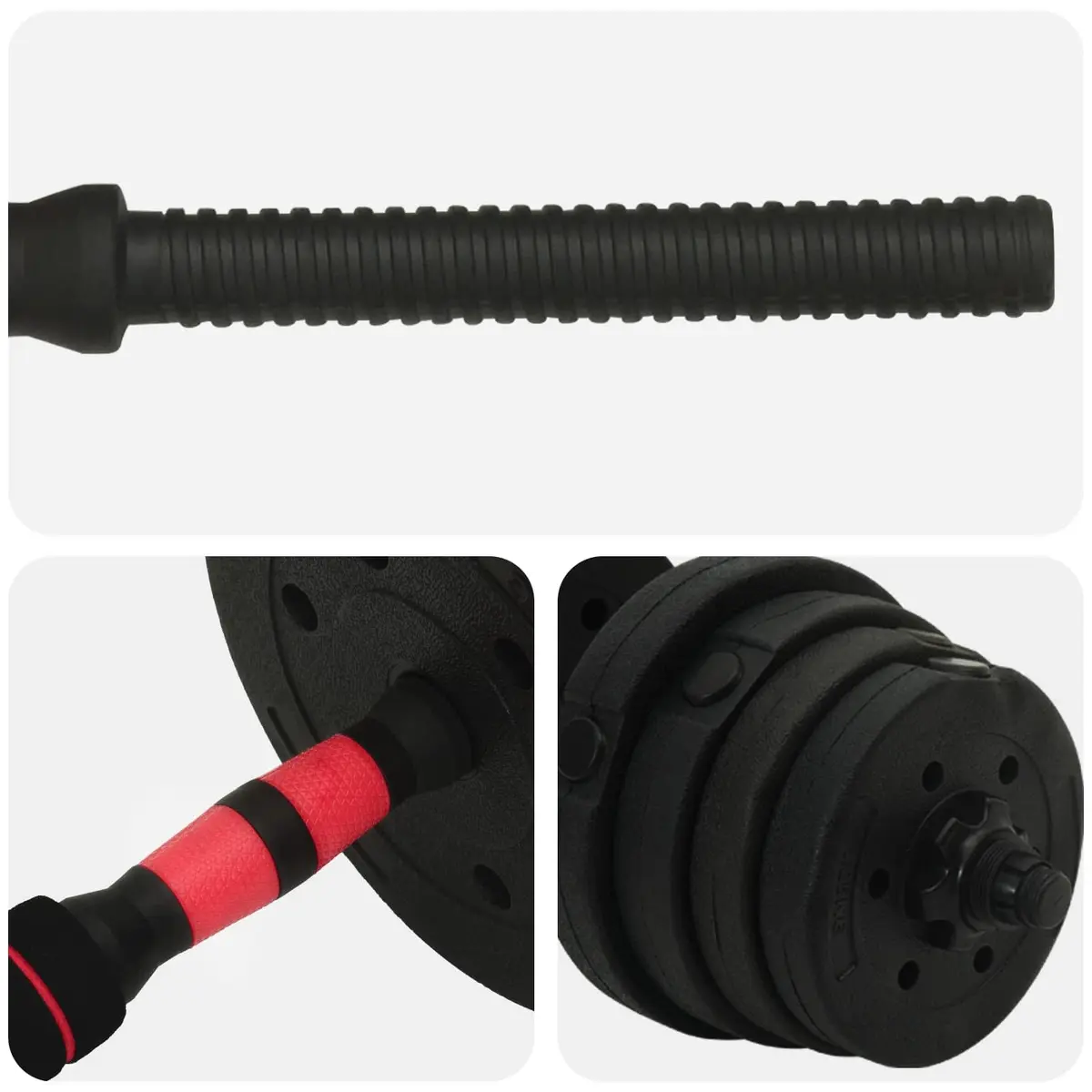 Adjustable Dumbbell Barbell Set 30kg Home Gym Fitness Weights Training Equipment