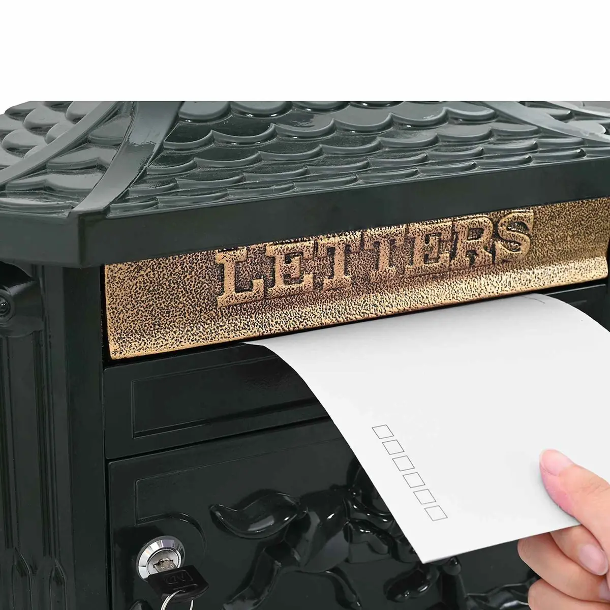 Wall Mounted Mailbox Vintage Green Lockable 40.5 x 16 x 45 cm