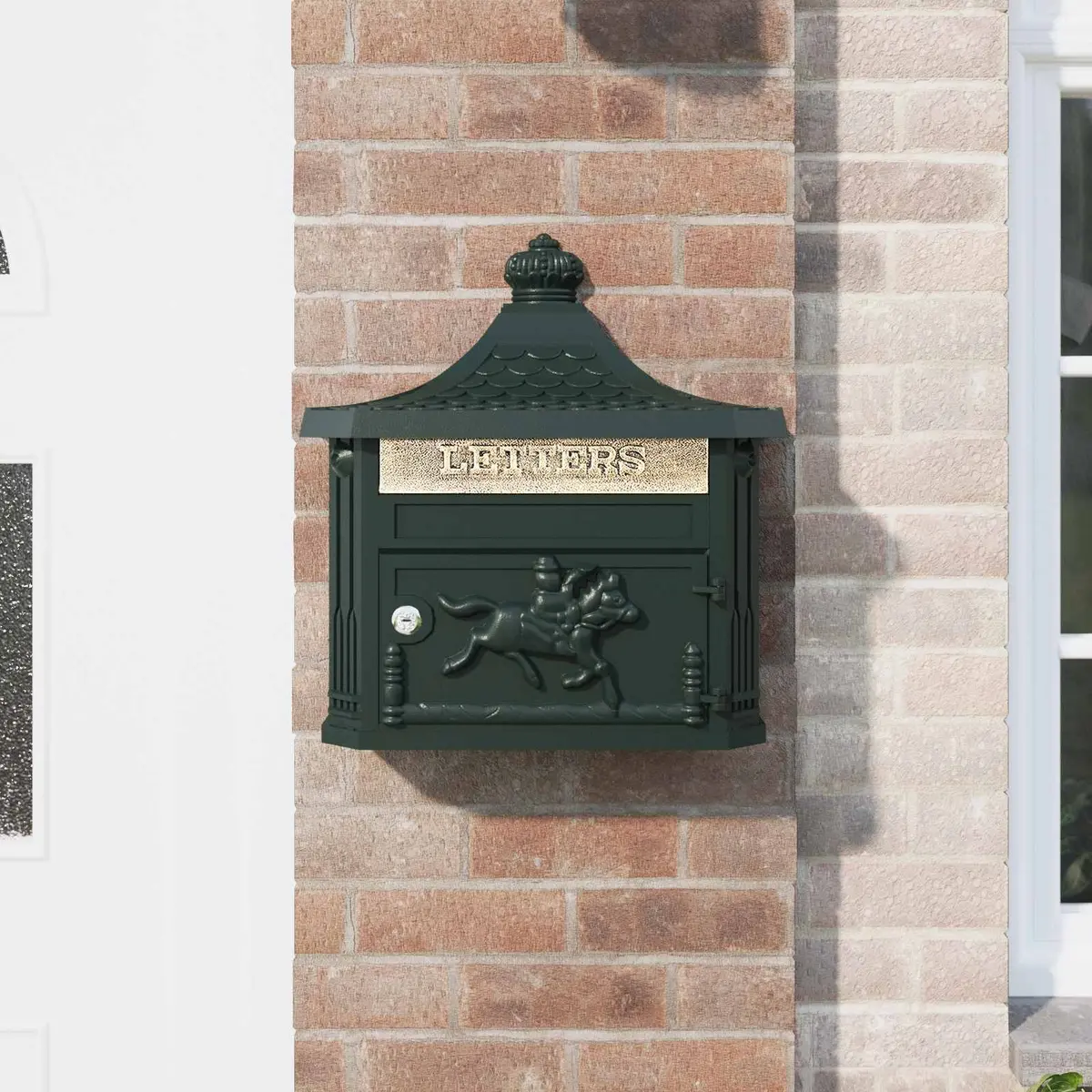 Wall Mounted Mailbox Vintage Green Lockable 40.5 x 16 x 45 cm