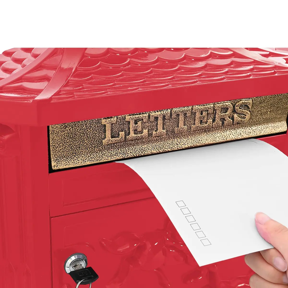 Wall Mounted Mailbox Vintage Retro Red 40.5 x 16 x 45 cm Outdoor Decor