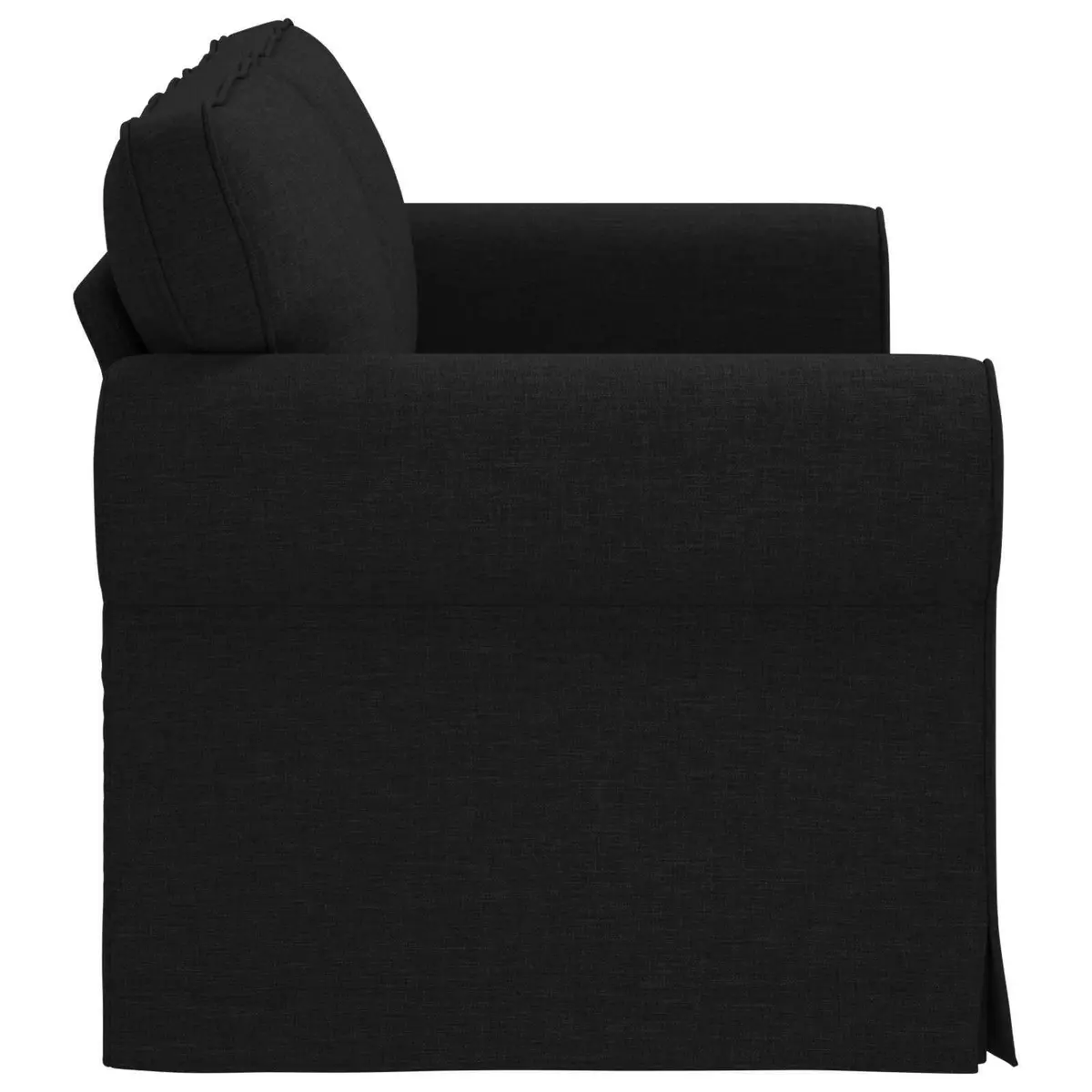 Modern Sofa Black 175 x 82 x 80 cm Modular Fabric Couch Living Room Furniture