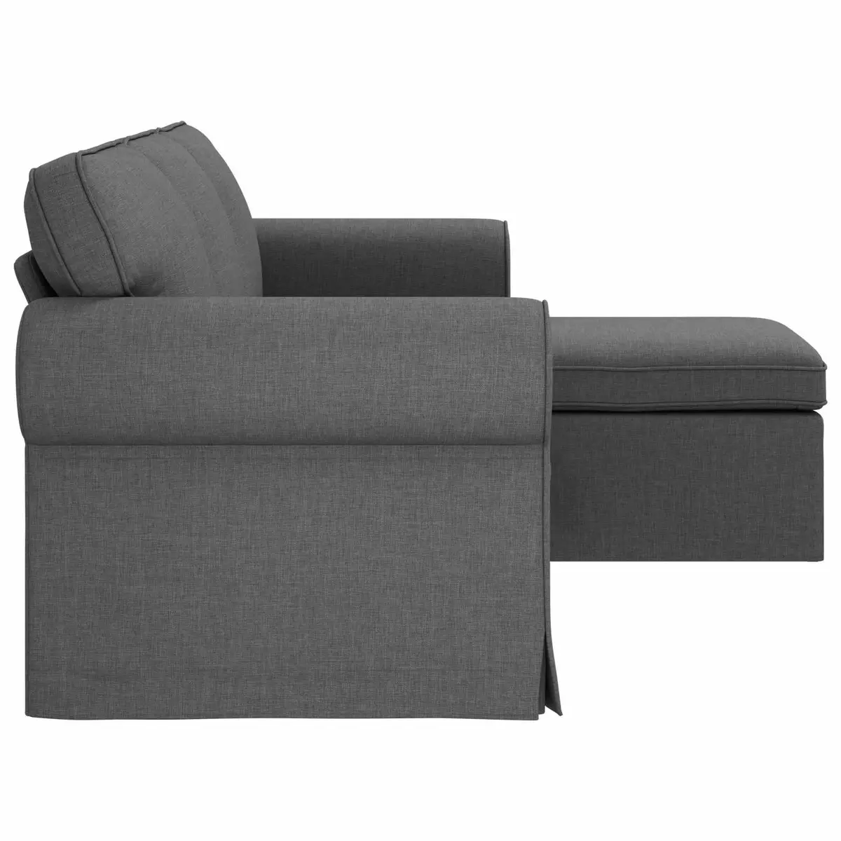 Dark Grey Fabric Sofa Modern Living Room Couch 195cm Wide Comfortable Seating