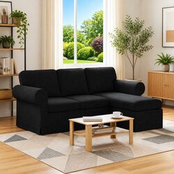 Friendly Black Sofa 195x138x80cm for Cozy Spaces