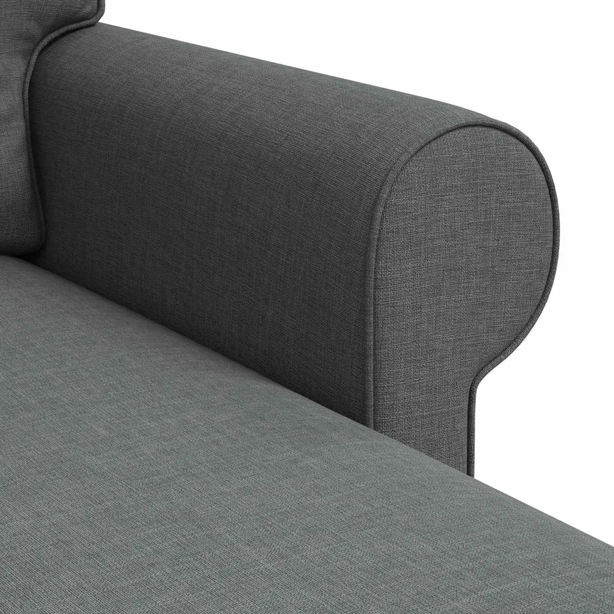 Dark Grey Fabric Sofa Modern Living Room Couch 245x138x80cm Metal Frame Lounge