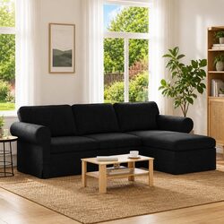 Find Comfort in This Black Fabric Sofa Designed for You