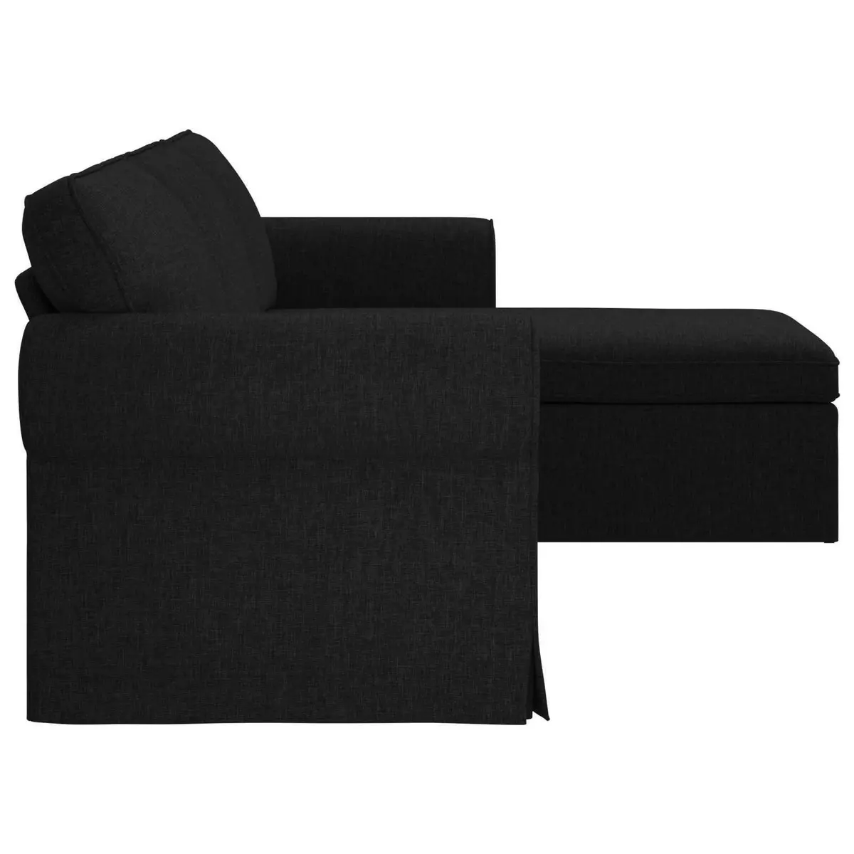 Black Fabric Sofa Modern Living Room Furniture 245 x 138 x 80 cm