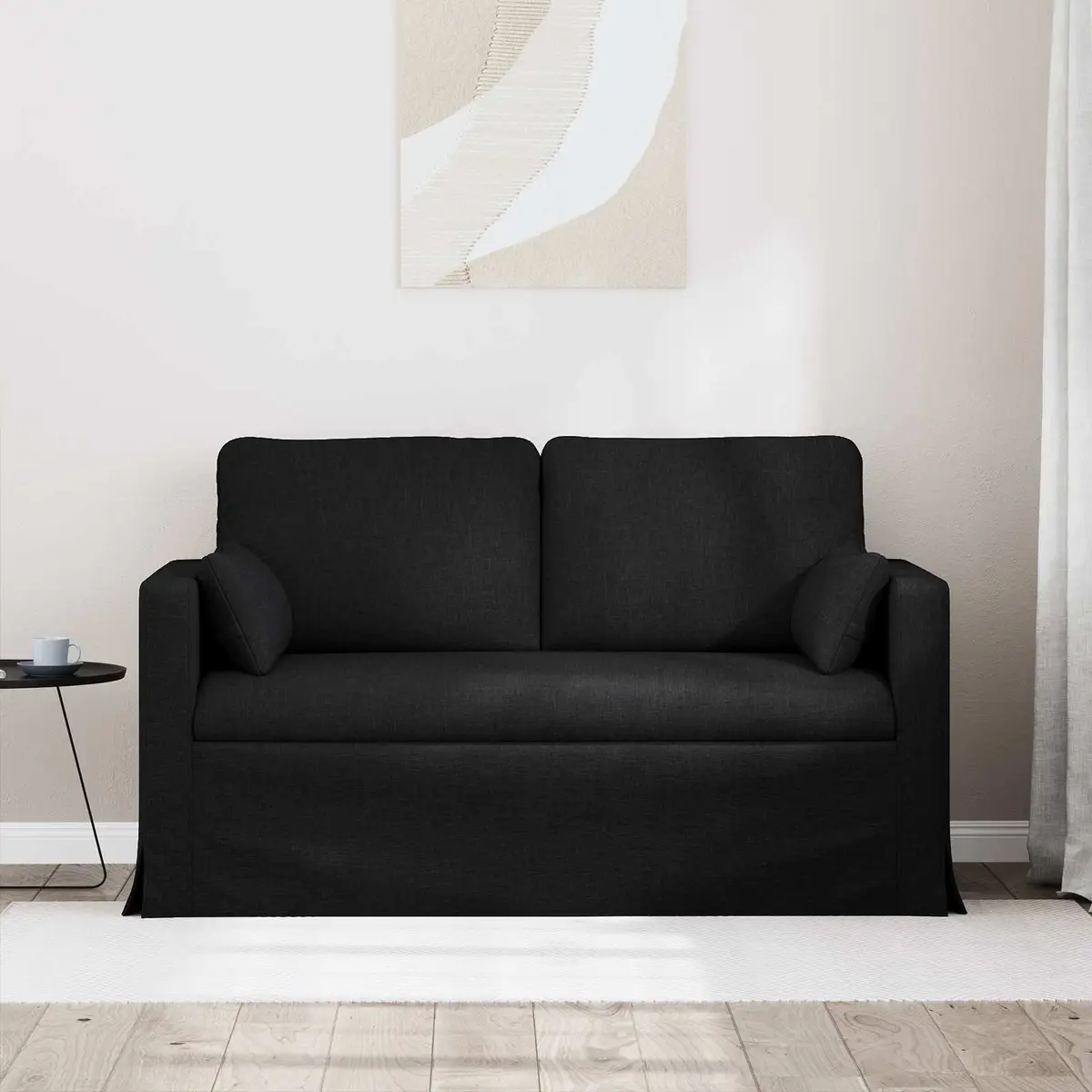 Modular Fabric Sofa Black 139x78x80cm Contemporary Lounge Seating