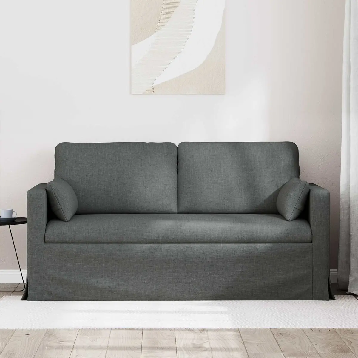 Grey Fabric Sofa 158cm Modern Living Room Couch Modular Seating Lounge Chair