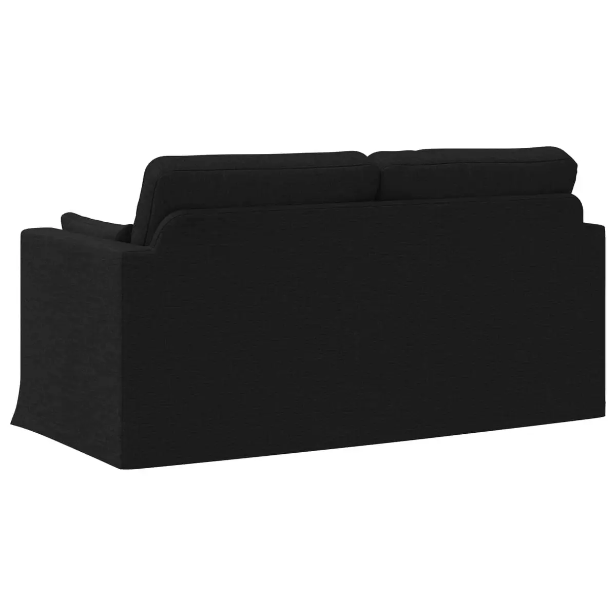 Black Fabric Sofa 158cm Modern Living Room Couch Modular Seating Metal Frame