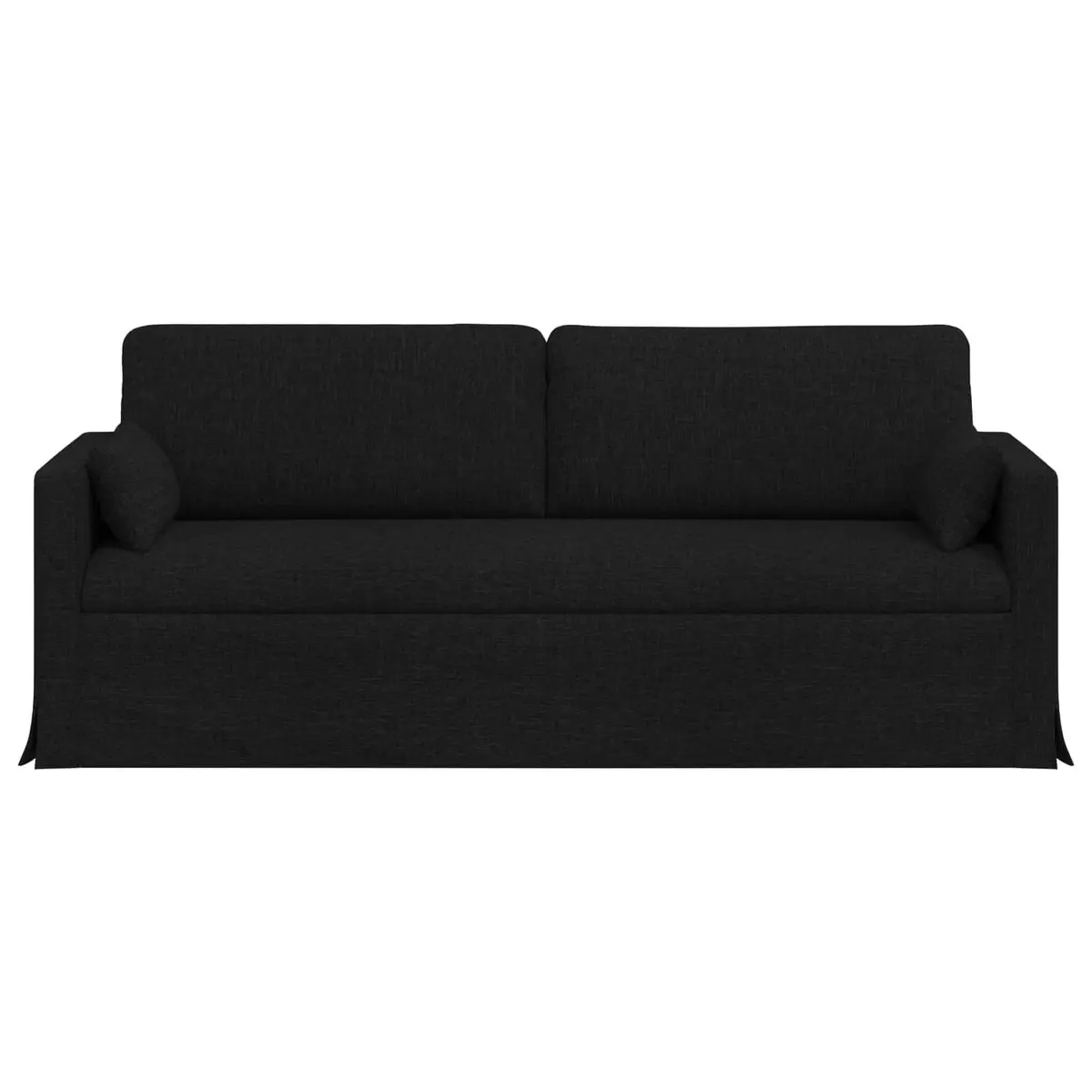 Black Fabric Sofa 198 x 78 x 80 cm Modular Lounge Couch Living Room Seating