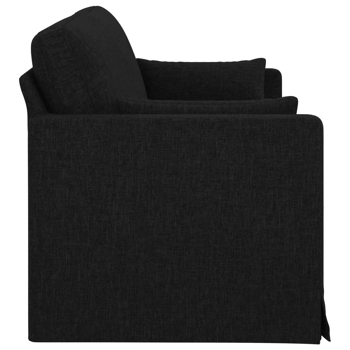 Black Fabric Sofa 198 x 78 x 80 cm Modular Lounge Couch Living Room Seating