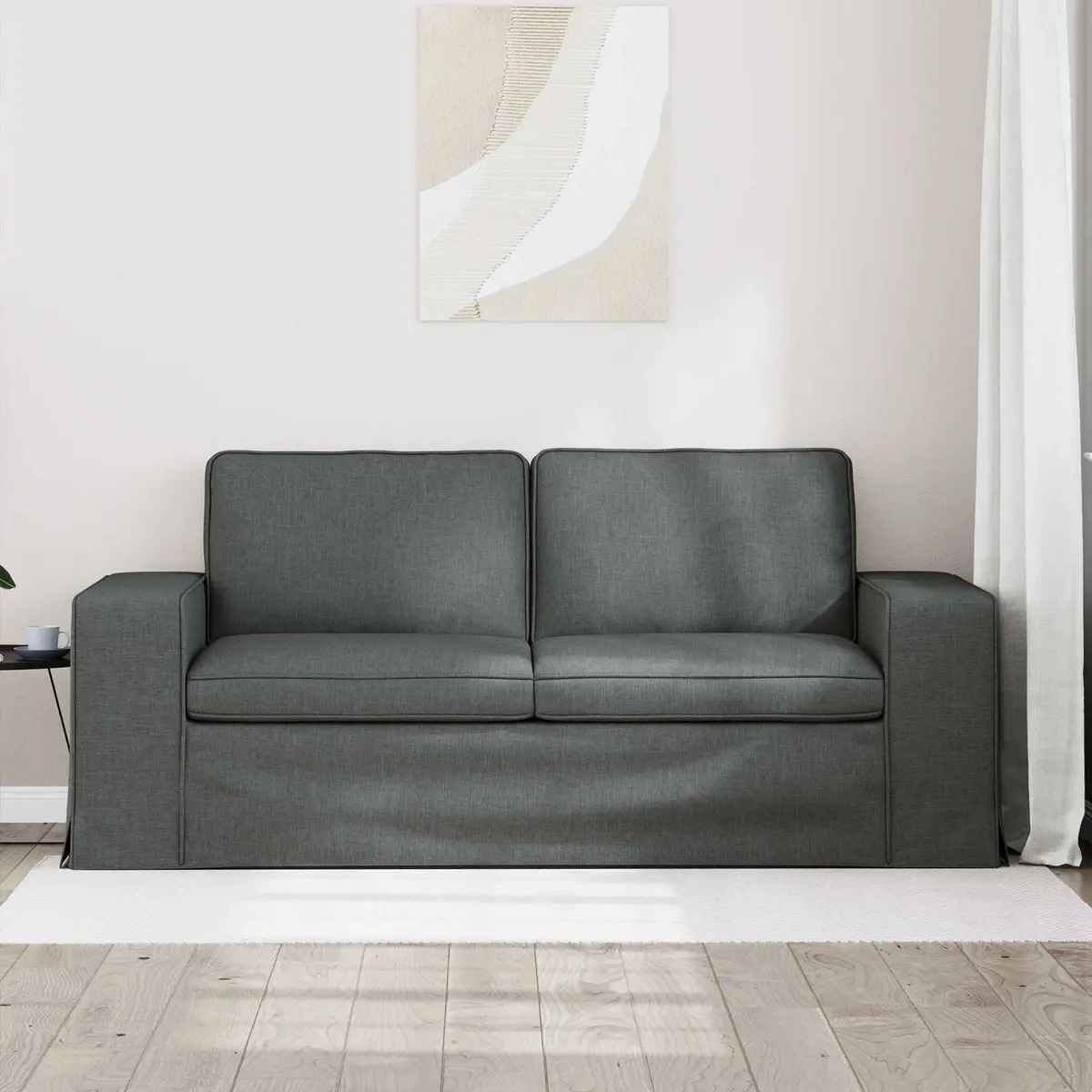 Sofa Dark Grey Fabric Modular Sectional Lounge Couch Adjustable Living Room
