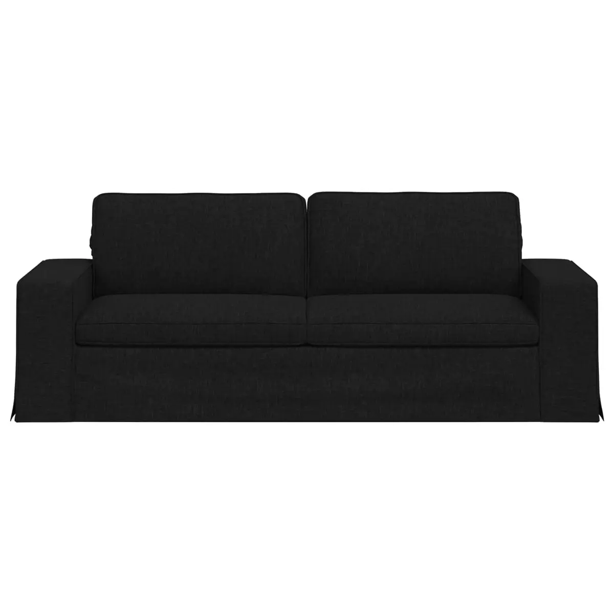 Modular Sofa Black Contemporary Sectional 222x80x82cm