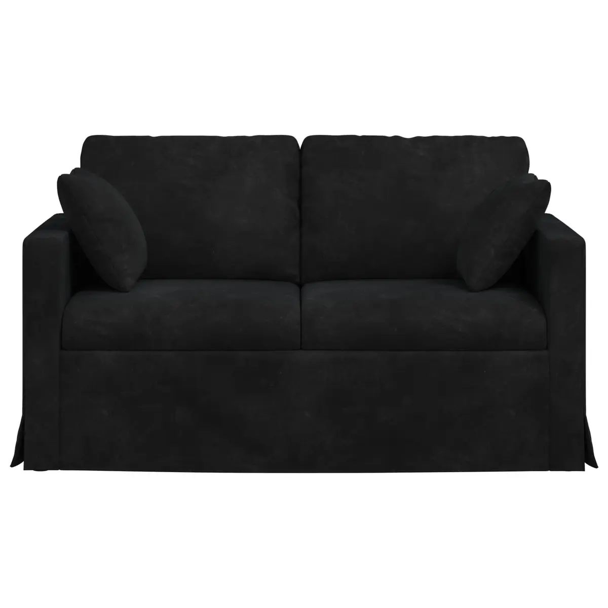 Black Velvet Sofa Modern Lounge Couch Modular Design Living Room Furniture 138cm